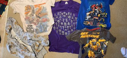 4 SIZE 8 SHORT SLEEVE TRANSFORMER TSHIRTS 1 ZIP UP HOODED JACKET in Kids & Youth in Peterborough