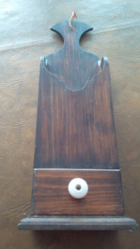 Vintage Wood Candle Holder? w/ drawer, Stand-Alone/Hang on Wall