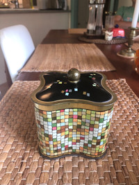 MCM Tin With Lid & Colourful Square Motif Made In West Germany