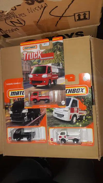 - Subaru Sambar mini truck - Matchbox lot of 3 variations - 1/64 scale diecast trucks - $15 for the...
