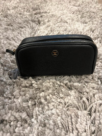 Chanel navy cosmetic case bag