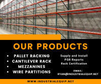 Pallet   Racks,   Cantilever, Mezzanines, Wire Mesh Partitions