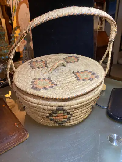 Native American Alaskan Yupik Basket - Hand Woven Basket, View more