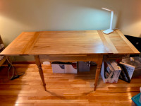 Solid Birch Antique Table/Desk with extensions