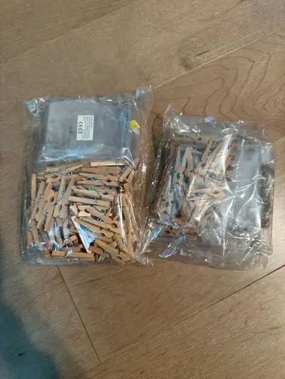 Mini clothespins and LED lights, View more