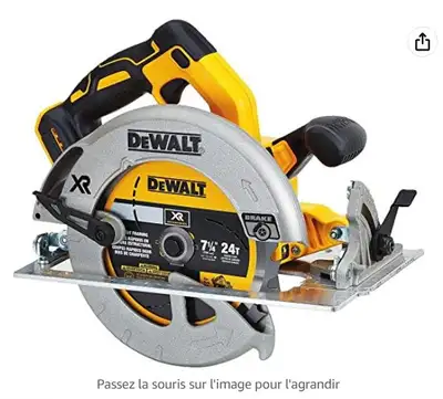 !NEUF!! Scie circulaire Dewalt 7''1/4 20V MAX sans fil + 2 lames, View more
