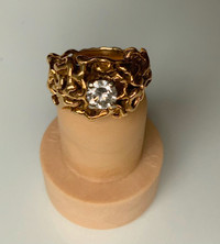 14 k Gold and diamond wedding ring