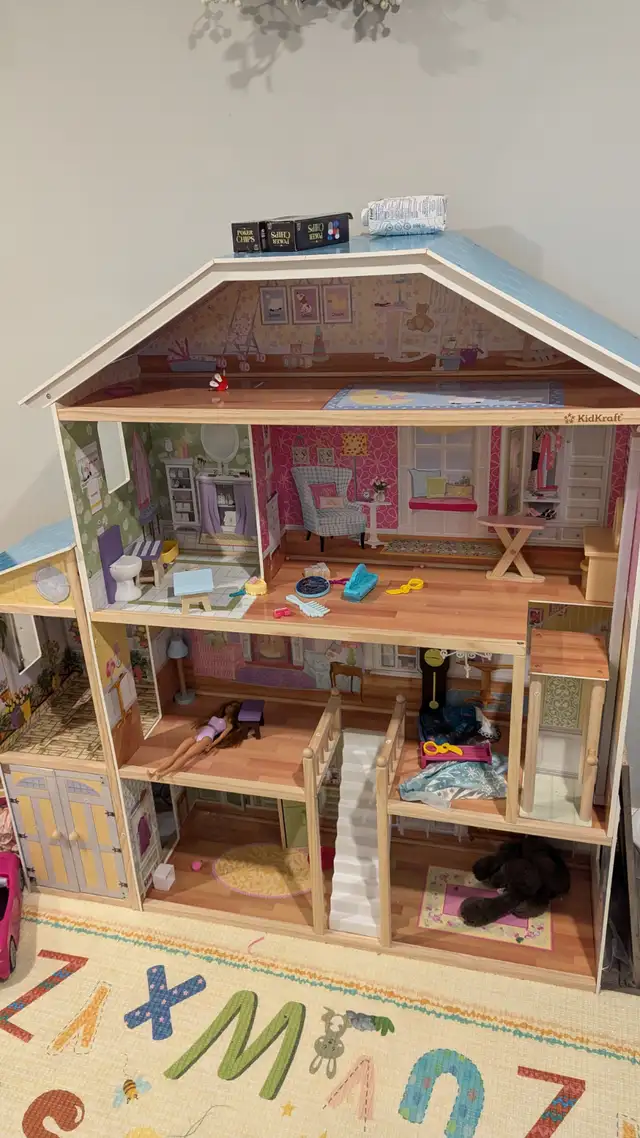 KidKraft Majestic Mansion Wooden Dollhouse + Elevator + Accessor