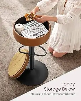 360° Swivel Bar Stool, Height Adjustable Barstool with Storage, in Chairs & Recliners in Markham / York Region - Image 4