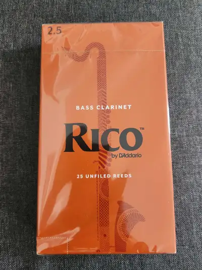 Rico Bass Clarinet 25 (2.5) Unfiled Reeds Box, View more