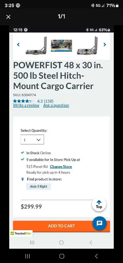 Cargo snowblower scooter wheelchair carrier with ramp used 2 times will take trades