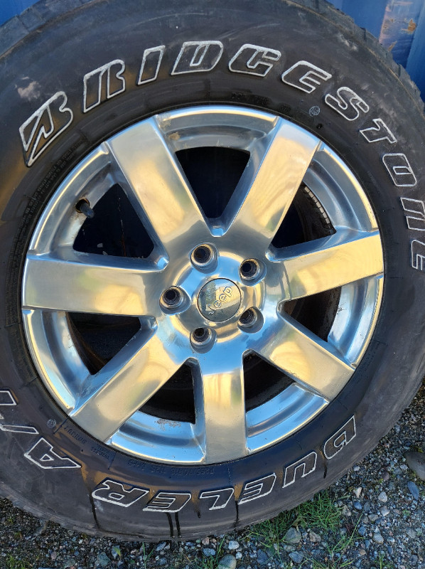 Jeep Wrangler 18” Wheels with Bridgestone P 255/70R18 in Tires & Rims in Mission - Image 3
