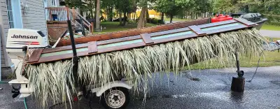 Jonboat smokercraft 1448 modifier duck boat(((sans moteur ))) avec remorque, bon pneus,pieds long ne...