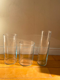 Lot de 3 vases transparents / Set of 3 clear vases