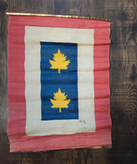 1940s WW2  Era Antique Rare Service Flag Canada 2 Maples