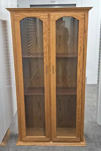 Wood Display Cabinet with Glass Doors – Storage / Bookcase, View more