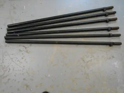 6 Solid Steel Rods/Bars, heavy duty, black, 44" long, 1" diameter, good for projects, pry bars, wrec...