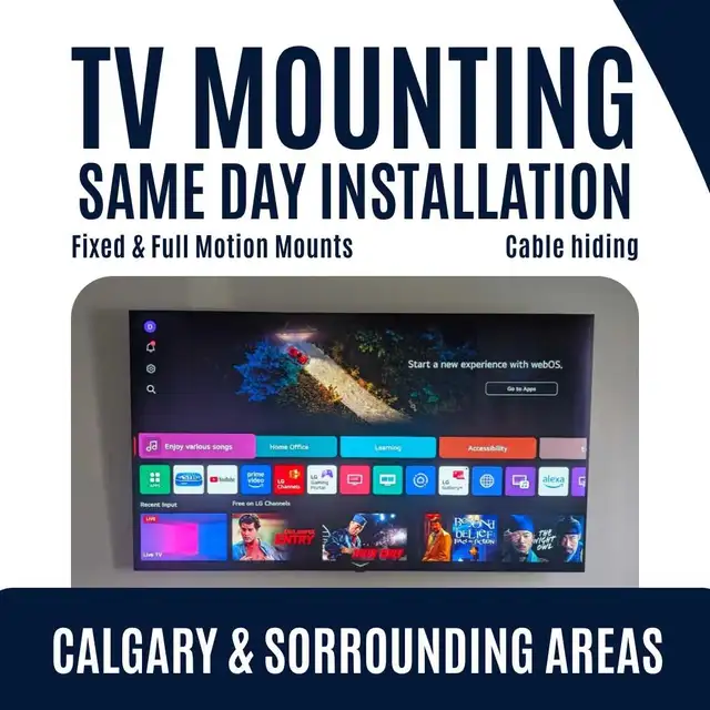 TV Mount installation $49 – Same Day Calgary & nearby area