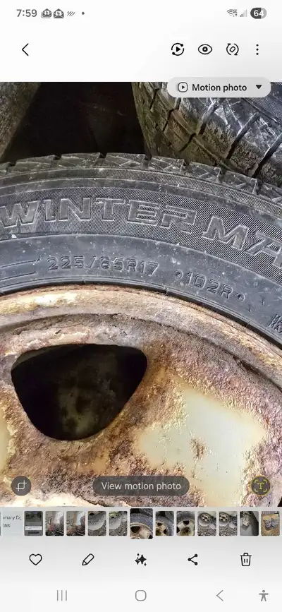 These tires & wheels are off a 2018 Honda CRV. Tread depth 6/32. Dunlop Winter Maxx.
