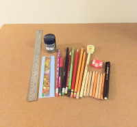 Assorted Stationery - Pencils, Erasers, Rulers & Sharpener