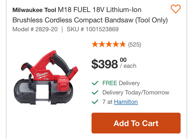 NEW - Milwaukee M18 Fuel Band Saw in Power Tools in St. Catharines - Image 2