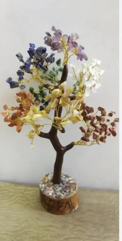 Multicolor Natural Healing Gemstone Crystal Tree,, View more