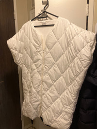 IKEA White Quilted Vest with pouch