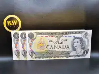 1973   Canadian $1 in 3 Sequential  Banknotes