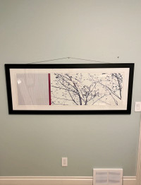 Banff Spring's “Red Line w Tree” Framed, Matted & Signed picture