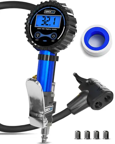 Presta Valve Air Chuck Digital Bike Tire Inflator Pressure Gauge, View more