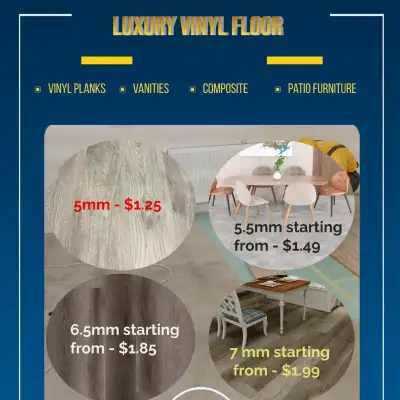 Vinyl floor on Sale, 5mm- starting from $1.25, View more