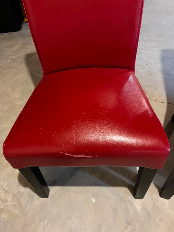 Red Leather Dinning Chairs in Chairs & Recliners in Kingston - Image 4