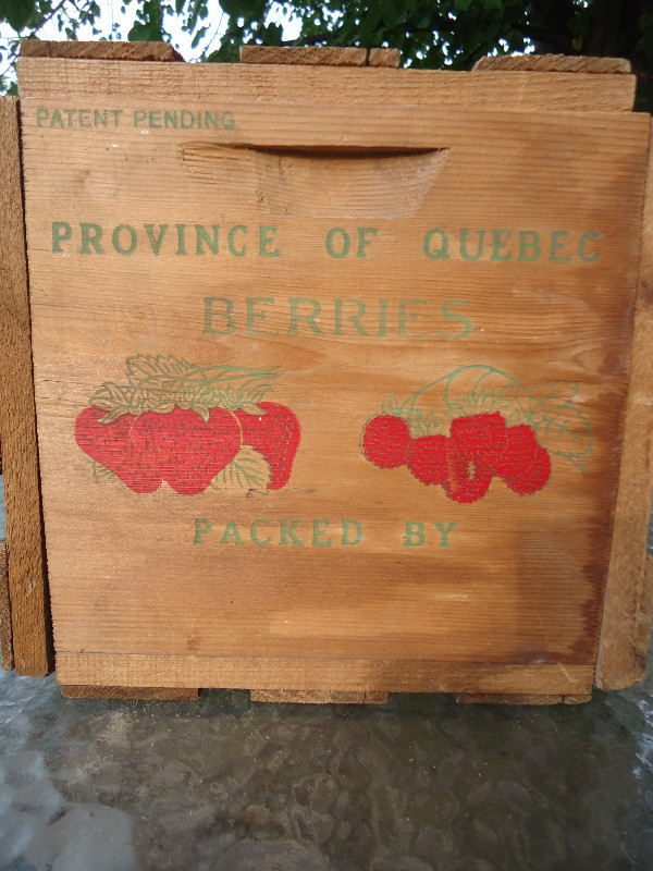 Boîte de bois ancienne 1950 antique framboises fraises casseaux dans Art et objets de collection  à Ville de Québec - Image 3