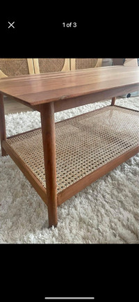 ISO - Wood Rattan Coffee Table