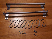 Ikea Grundtal Rail, stainless steel, with 10 S-hooks