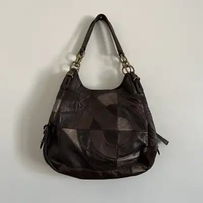 Coach Brown Leather Patchwork Shoulder Bag, View more