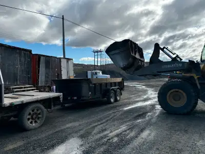 A heavy duty dump trailer (16 feet long and 7 feet wide, 7 ton capacity) for rent, you can come get...
