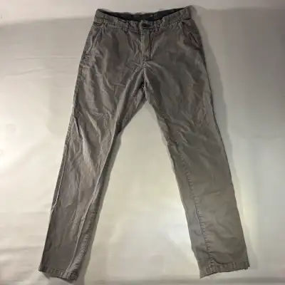 H&M SLIM FIT MEN'S GREY CHINO KHAKI ALL COTTON PANTS SIZE US 32, View more