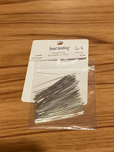 Bead landing head pins 2 inches/ 5cm long (68piece), View more