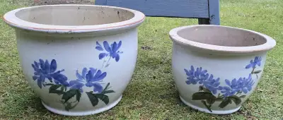 Set of Three Nesting Ceramic Plant Pots, View more
