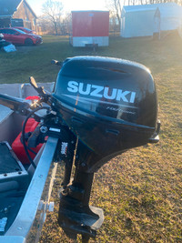 2022 Suzuki 15 Long Shaft Electric Start Outboard Motor Like New
