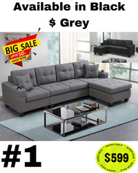 Highly decorated 4 seater sectional sofa couch