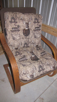 Oak chair with cushion