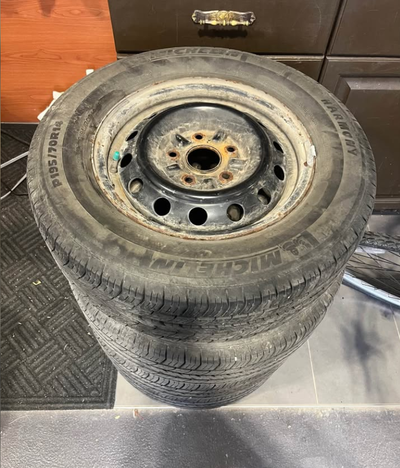 $160 FIRM I have 4 rims 5x114 on 4 matching 195/70R14 Michelin Harmony M+S all season tires with abo...