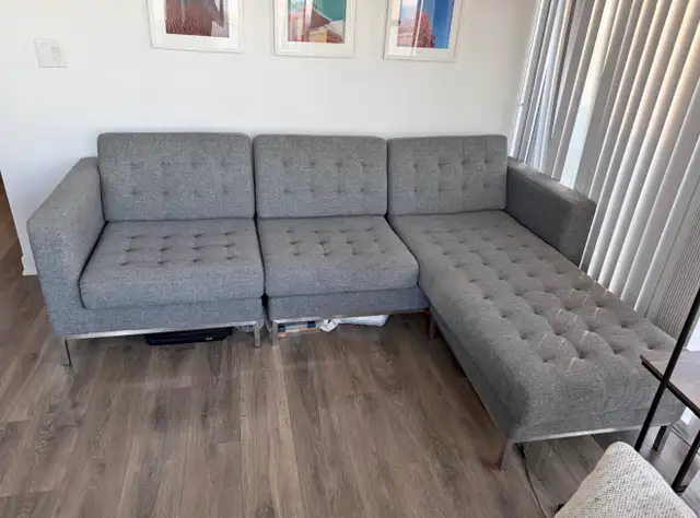 Modern Grey Sectional Sofa583744855569213441