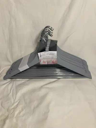 10 Pack of Grey Wooden Hangers, View more