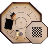 Mr. Crokinole - Crokinole.com - Deluxe Maple & Walnut Rail Board