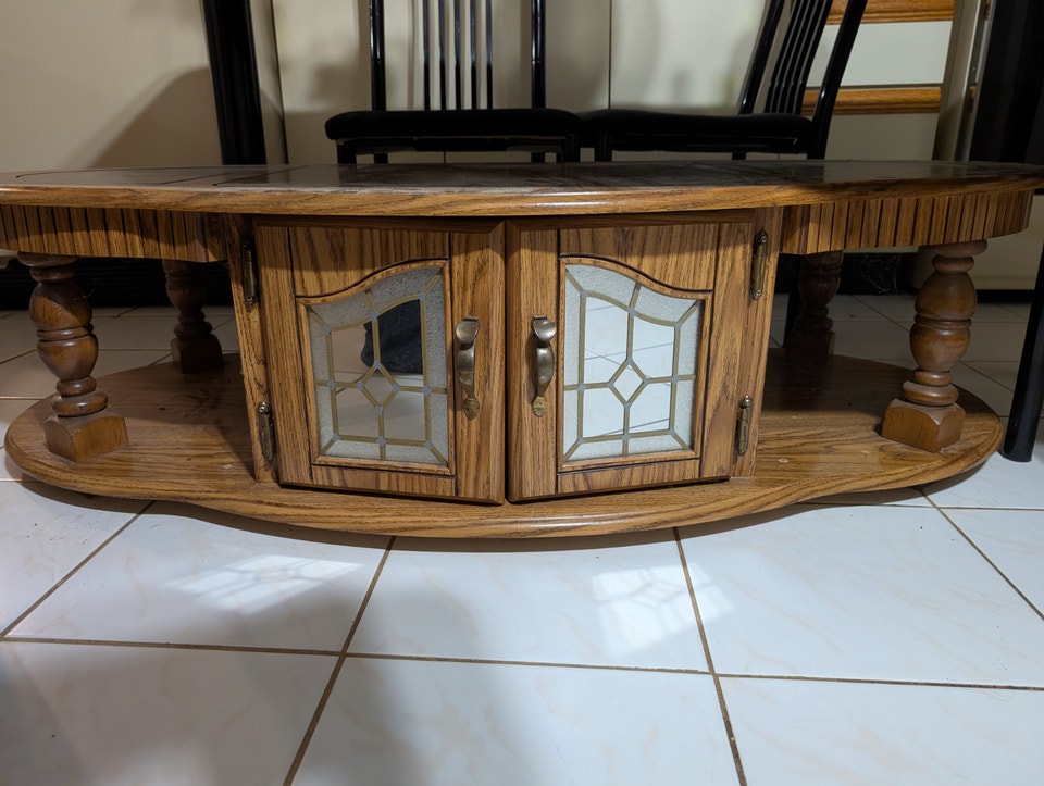 Vintage Oval Oak Coffee Table with Storage | Coffee Tables | City of ...