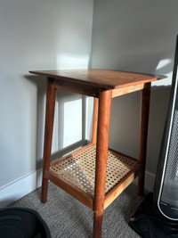 Wood and Cane Accent/Side Table