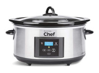 MASTER Chef Digital Slow Cooker, Stainless Steel, 6qt